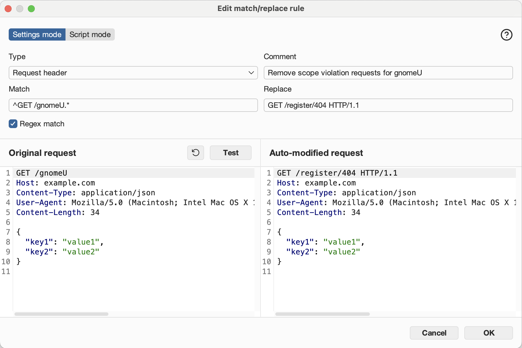 Burp Suite Match and Replace Out-of-Scope Rule