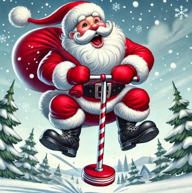 Santa on a Pogo Stick