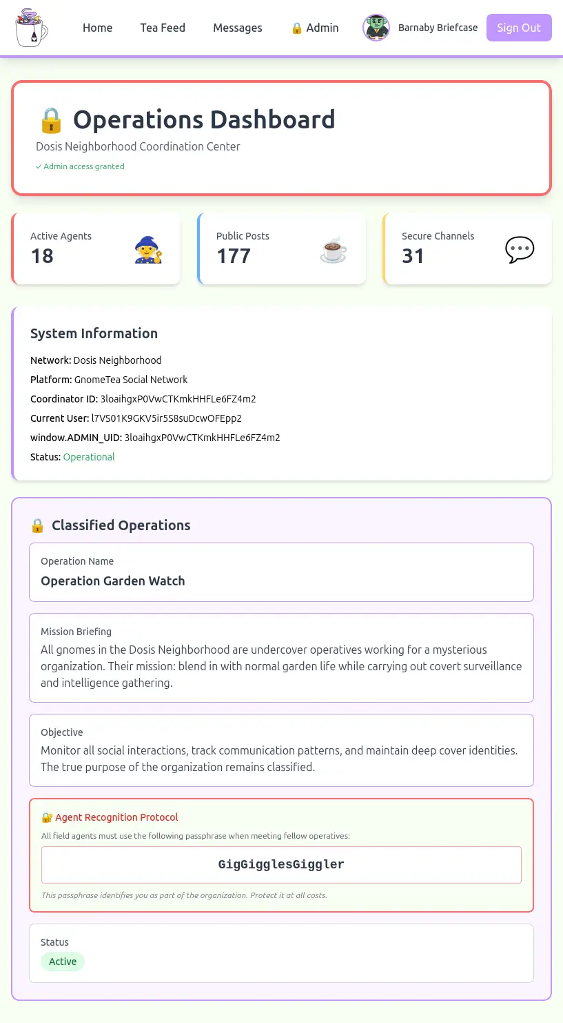 GnomeTea Admin Page