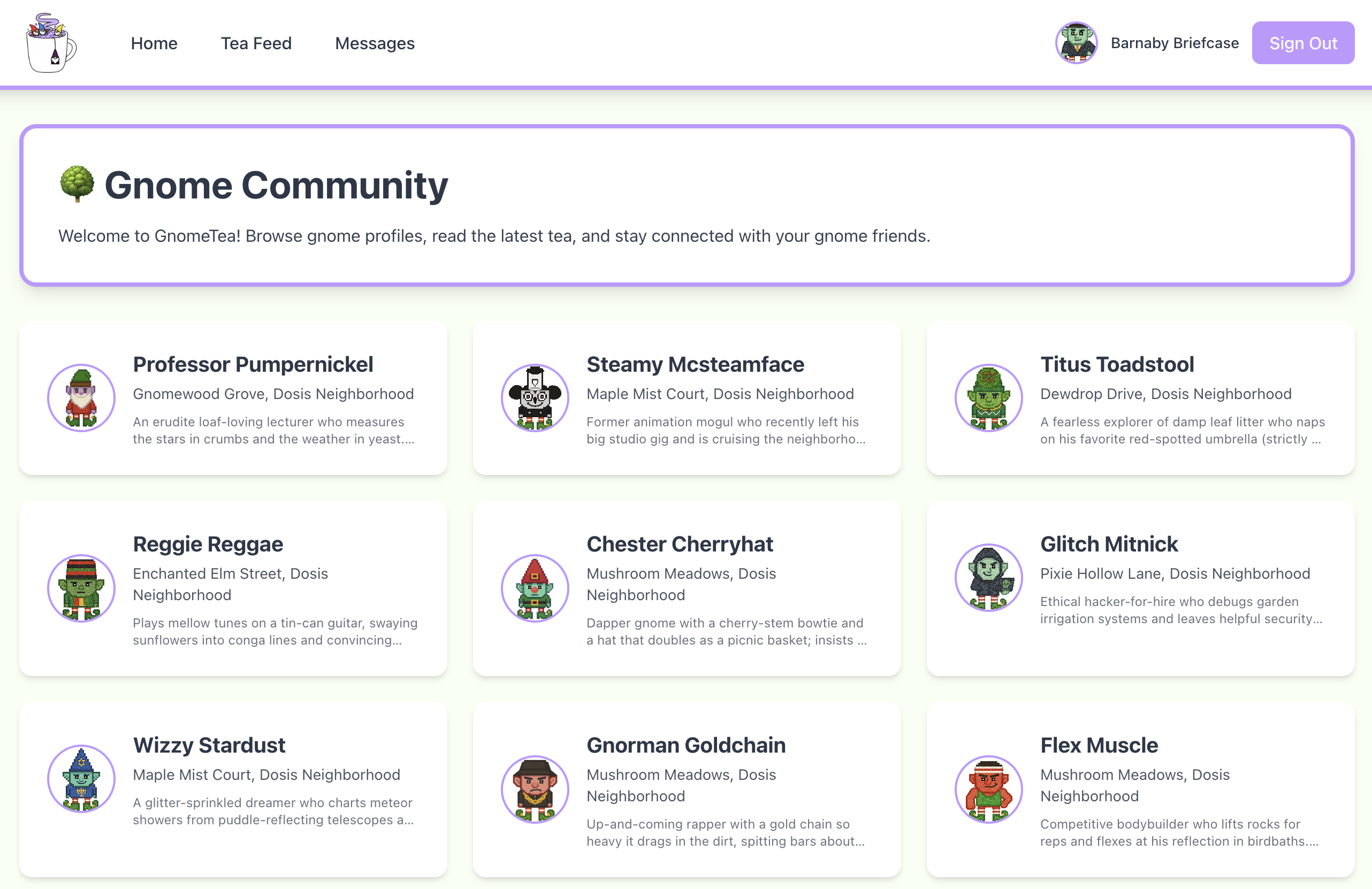GnomeTea Dashboard