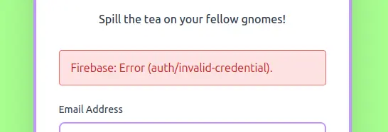 GnomeTea Login Error