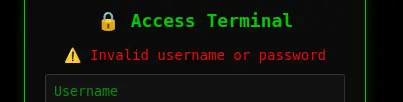 Login Error