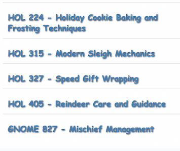 Schrödinger's Scope Course List