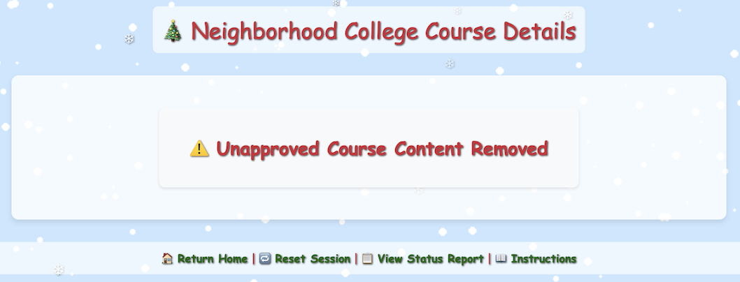 Schrödinger's Scope Invalid Course Removed