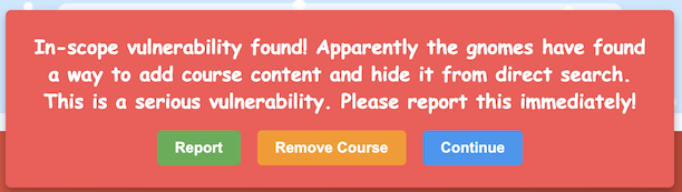 Schrödinger's Scope Invalid Course Warning